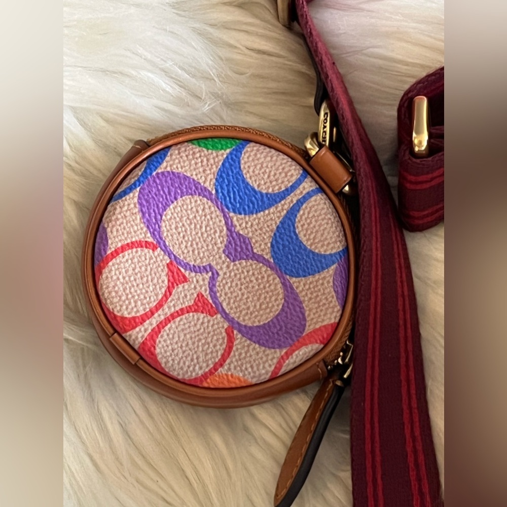 CJ802 - Coach Charter Slim Crossbody in Rainbow Signature Canvas - Picture 7 of 13
